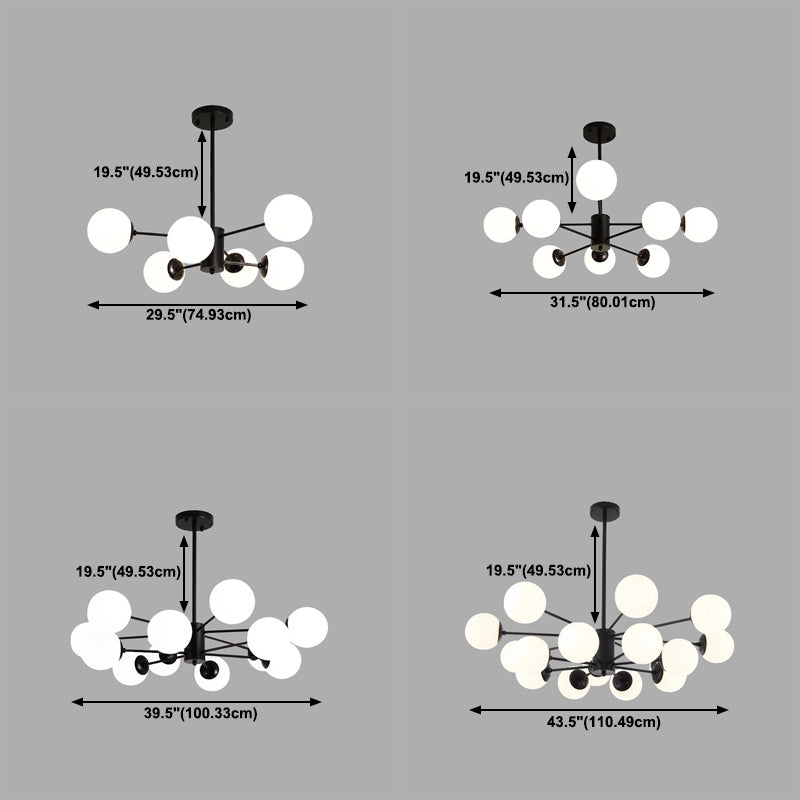 Moderner Kronleuchterleuchte Globus Formglas hängendes Licht für Schlafzimmer