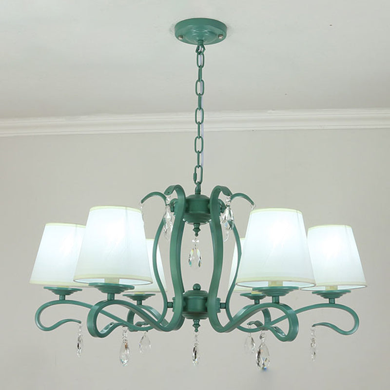 Candle Shape Chandelier Modern Macaroon Iron Down Lighting Pendant for Dining Room