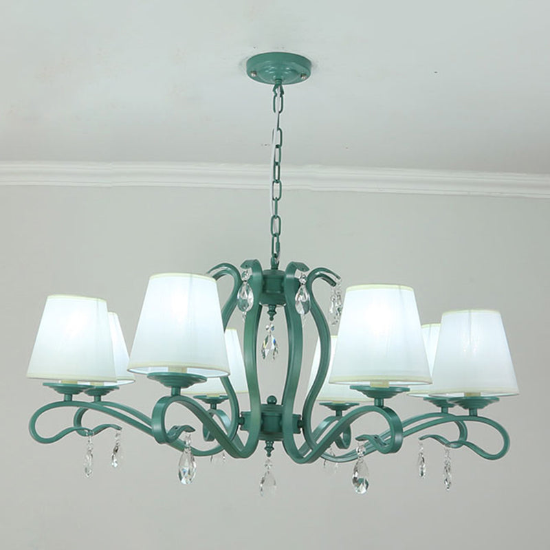 Candle Shape Chandelier Modern Macaroon Iron Down Lighting Pendant for Dining Room