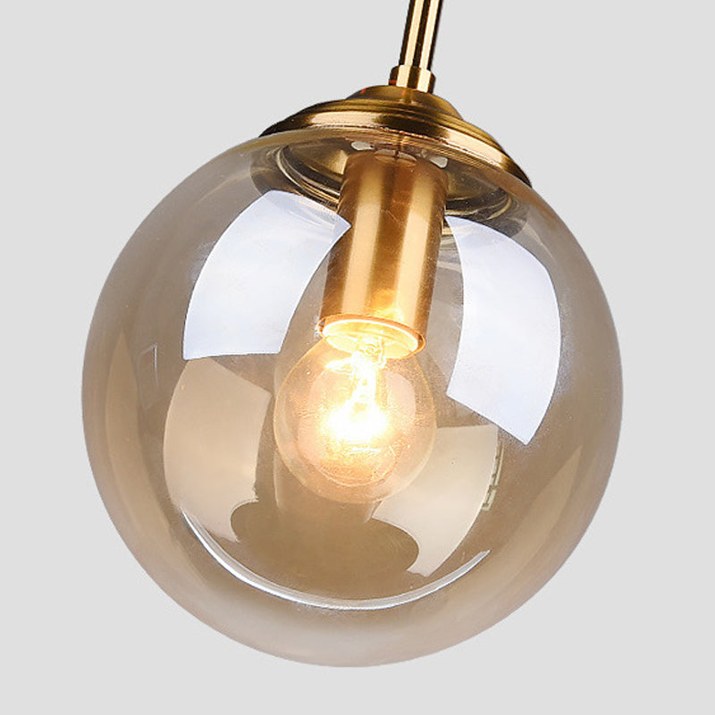 Glass Spherical Shade Hanging Lights Modern Style 1 Head Hanging Mount Fixture for Bedside