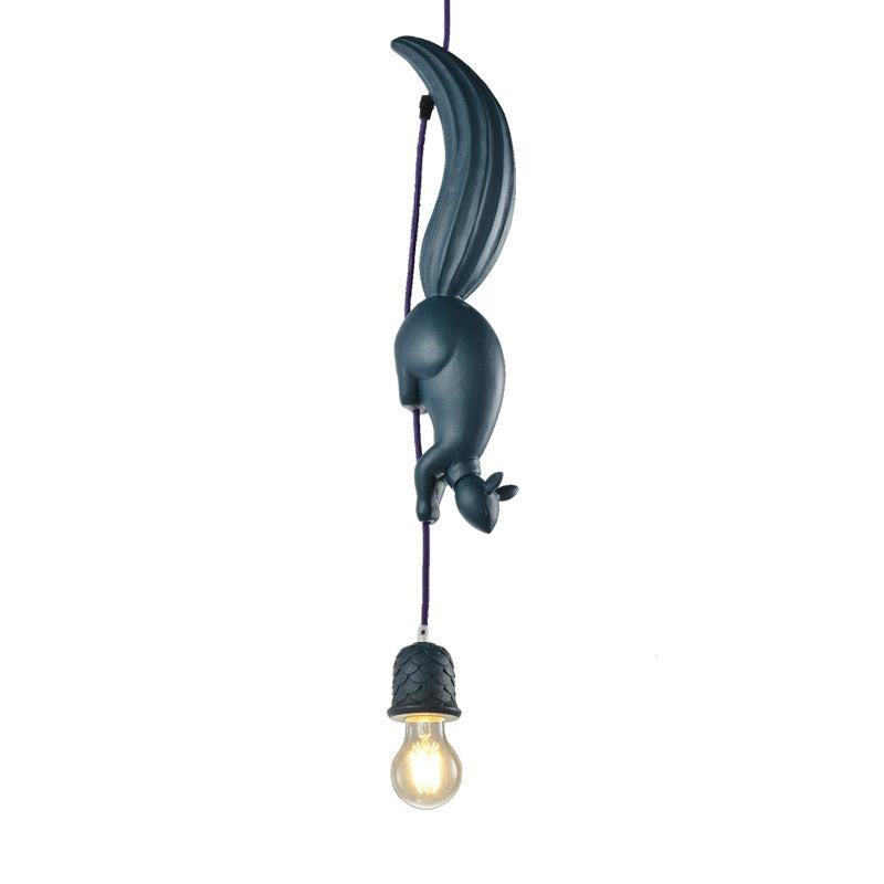 1 Light Squirrel Hanging Pendant Industrial Style Resin Hanging Lighting for Living Room