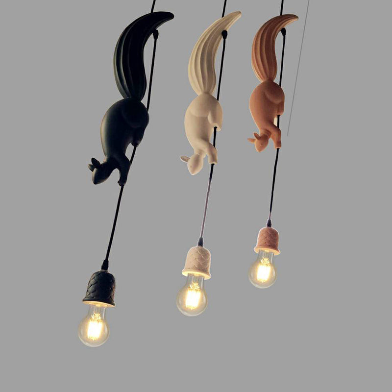 1 Light Squirrel Hanging Pendant Industrial Style Resin Hanging Lighting for Living Room