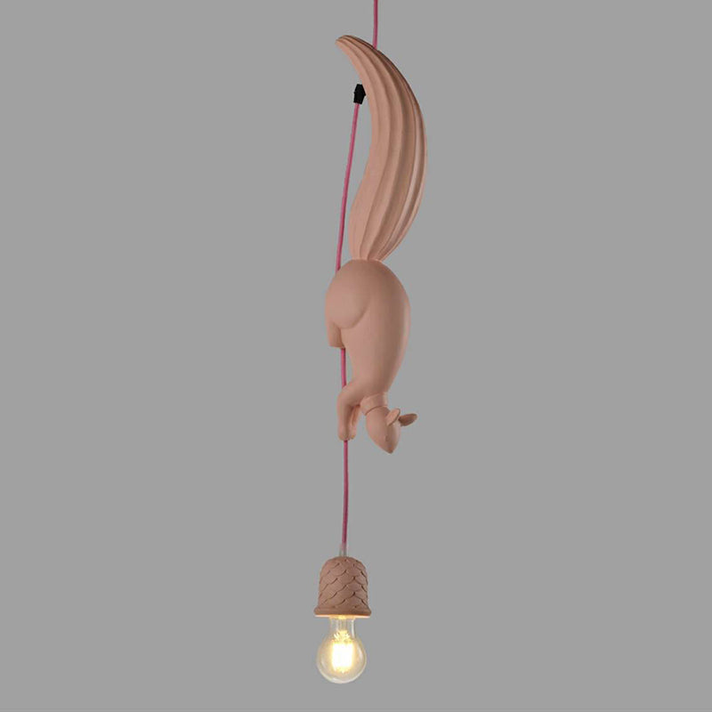 1 Light Squirrel Hanging Pendant Industrial Style Resin Hanging Lighting for Living Room