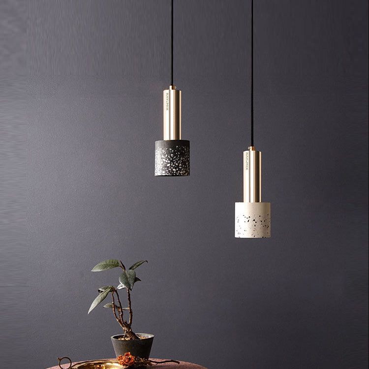 Style de style moderne Abusion cylindrique suspendue Stone Light 1 Light Hanging Lamping pour restaurant