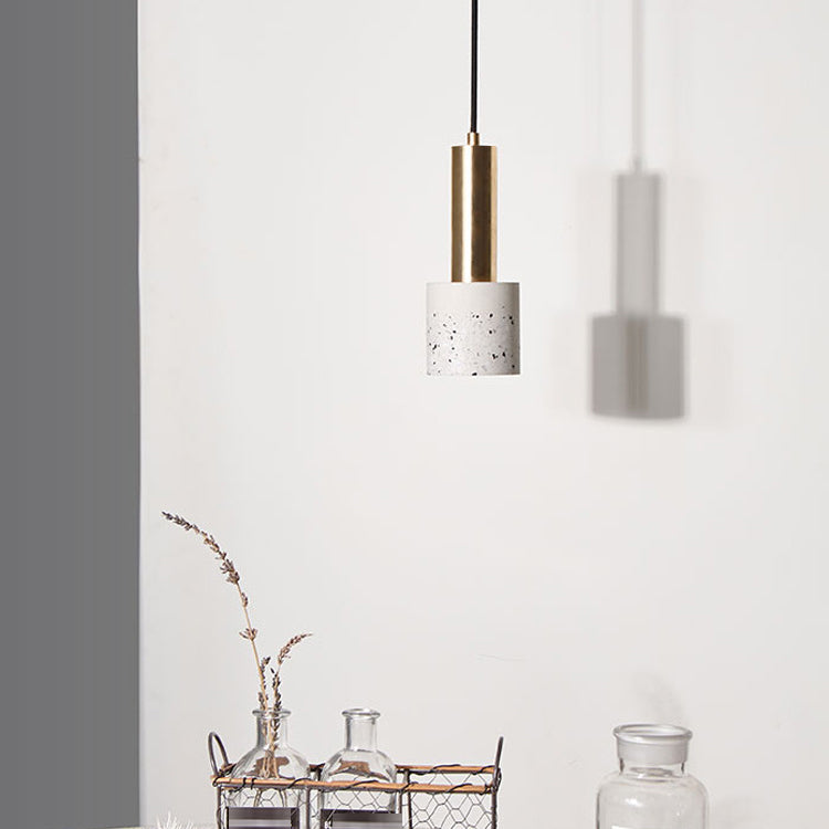 Style de style moderne Abusion cylindrique suspendue Stone Light 1 Light Hanging Lamping pour restaurant