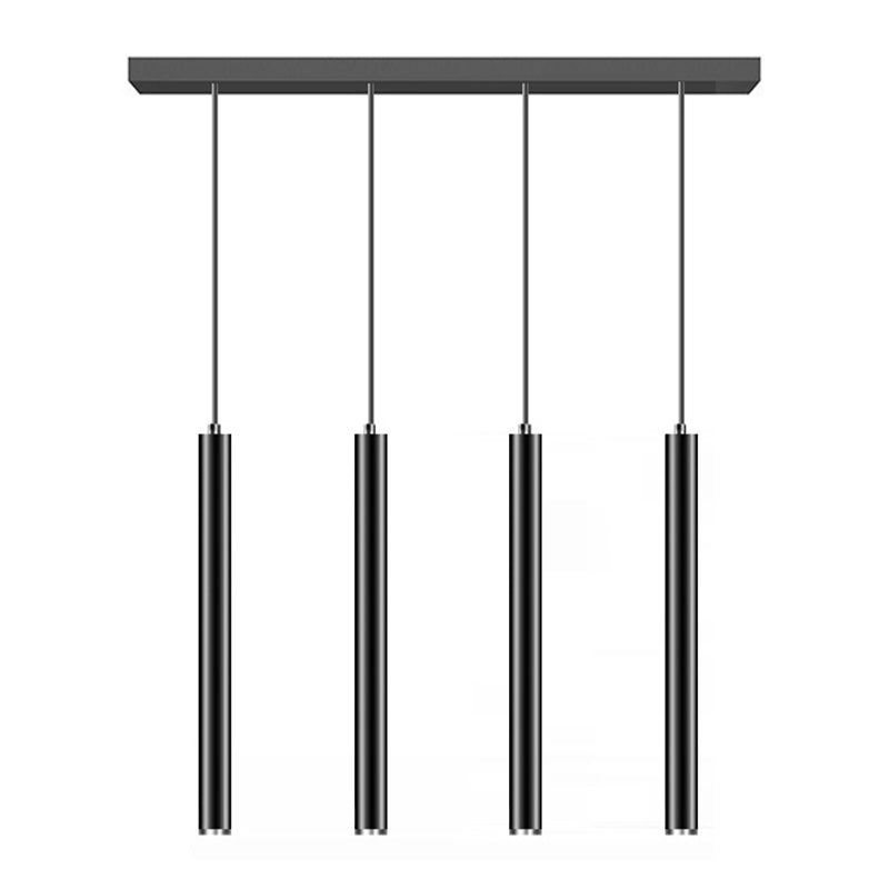 Cylindre Forme Pendant Lumières Style Contemporain Metal Lampes suspendues en noir