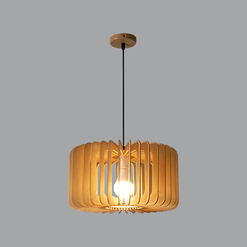 Géométrique Hanging Light Modern Style Bois 1 Lumière Flush Sanging Lighttures