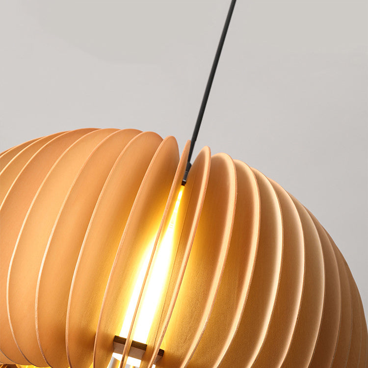 Géométrique Hanging Light Modern Style Bois 1 Lumière Flush Sanging Lighttures