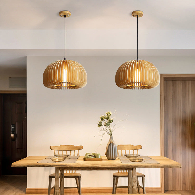 Géométrique Hanging Light Modern Style Bois 1 Lumière Flush Sanging Lighttures