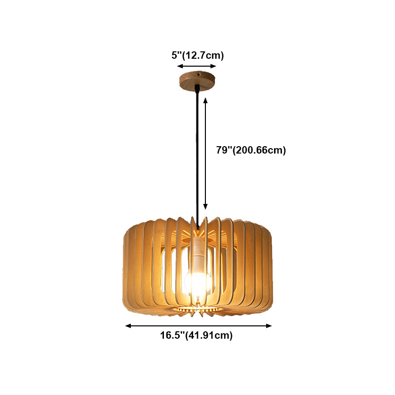 Géométrique Hanging Light Modern Style Bois 1 Lumière Flush Sanging Lighttures