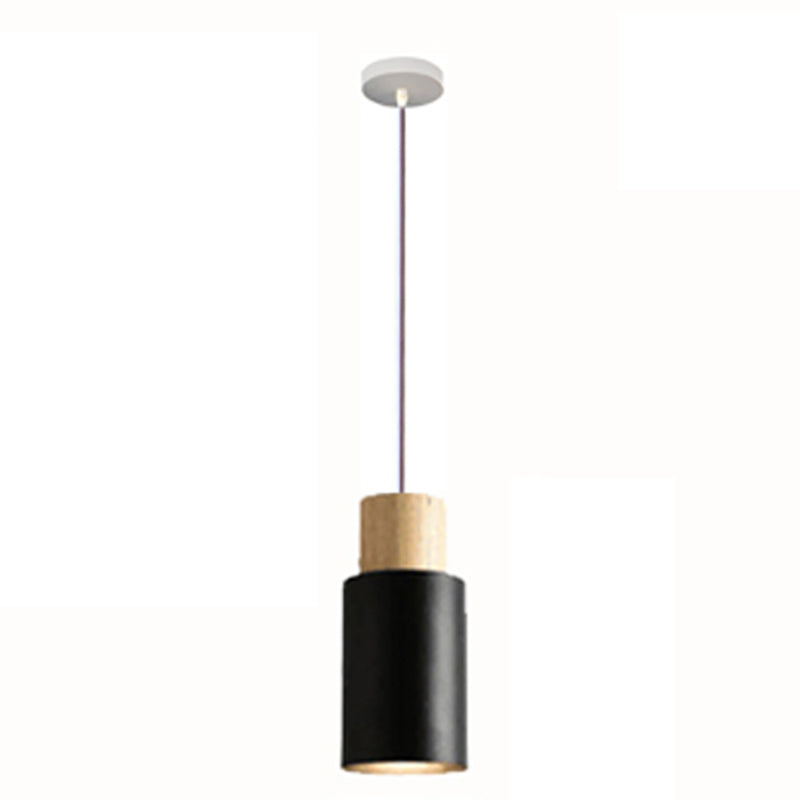 Macaron Style Hanging Lightture Pendant 1 Light Pendant avec bois pour chambre à coucher