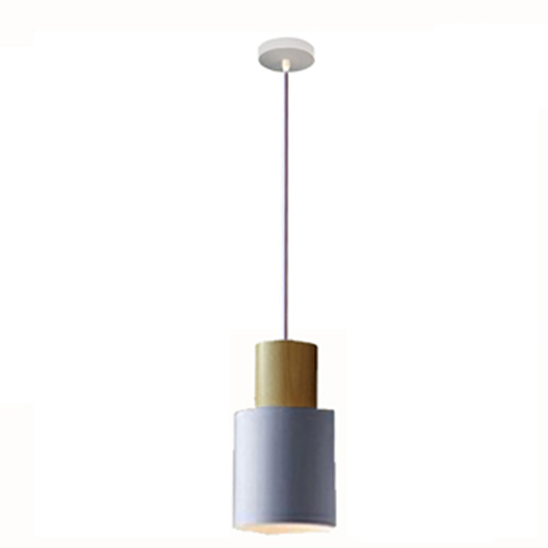 Macaron Style Hanging Lightture Pendant 1 Light Pendant avec bois pour chambre à coucher