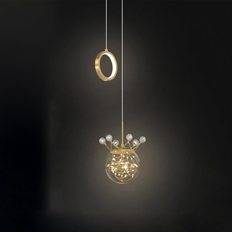 Pendants sphériques Lumières de style contemporain Metal suspendu suspension