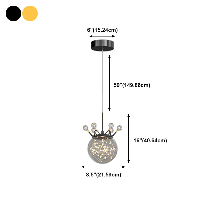 Pendants sphériques Lumières de style contemporain Metal suspendu suspension