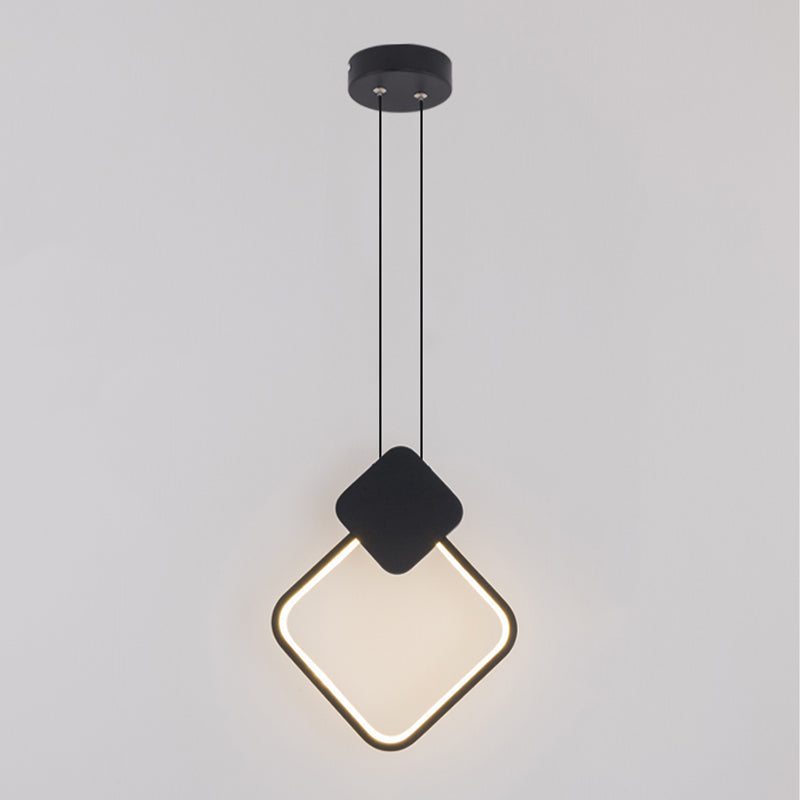 Géométrie Forme Pendant Light Métal contemporain 1 Éclairage pendentif clair en noir