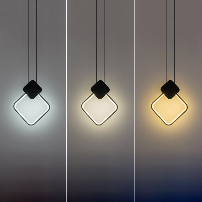 Géométrie Forme Pendant Light Métal contemporain 1 Éclairage pendentif clair en noir