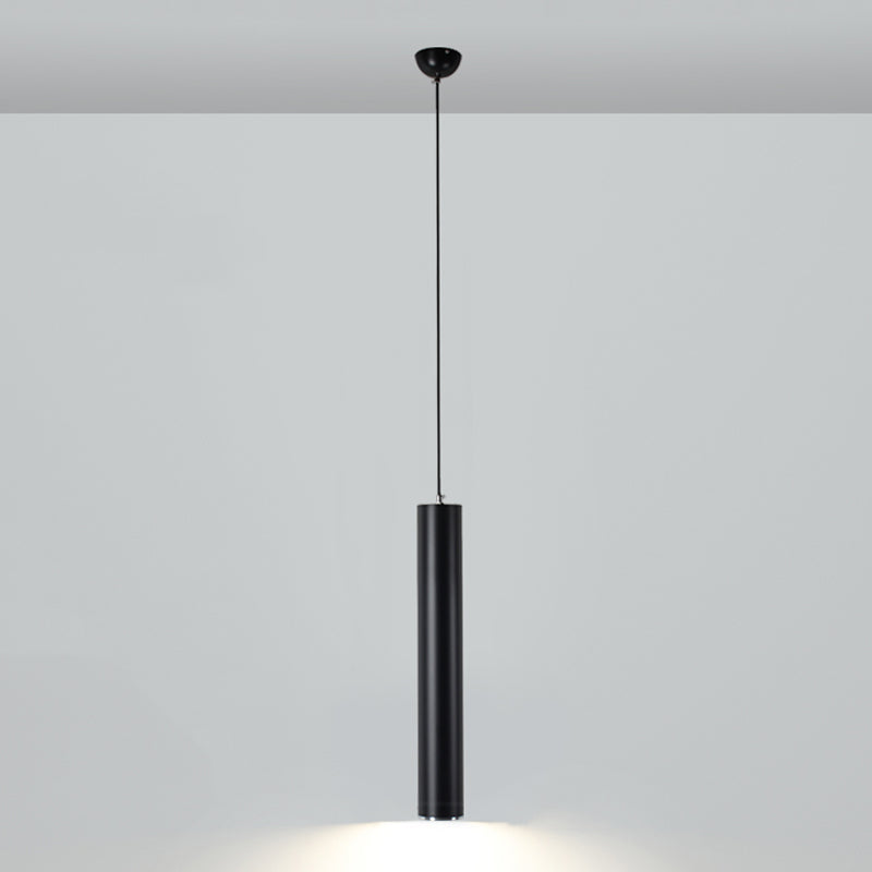 Forme de cylindre Lights Lights Contemporary Metal Pending Lighting Fixtures en noir