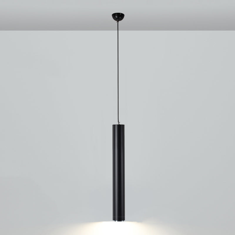 Forme de cylindre Lights Lights Contemporary Metal Pending Lighting Fixtures en noir