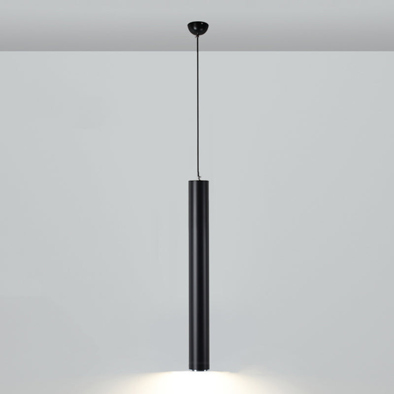 Forme de cylindre Lights Lights Contemporary Metal Pending Lighting Fixtures en noir