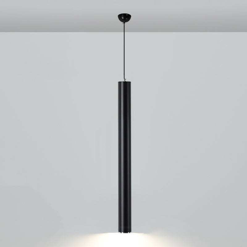 Forme de cylindre Lights Lights Contemporary Metal Pending Lighting Fixtures en noir