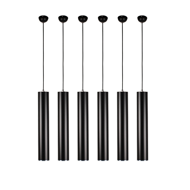 Forme de cylindre Lights Lights Contemporary Metal Pending Lighting Fixtures en noir