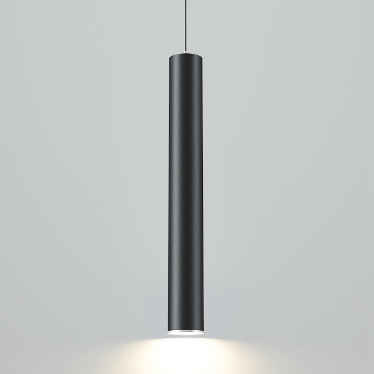 Forme de cylindre Lights Lights Contemporary Metal Pending Lighting Fixtures en noir