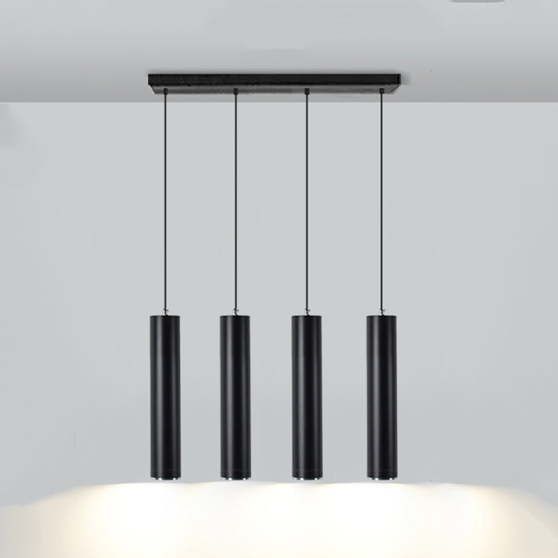 Forme de cylindre Lights Lights Contemporary Metal Pending Lighting Fixtures en noir