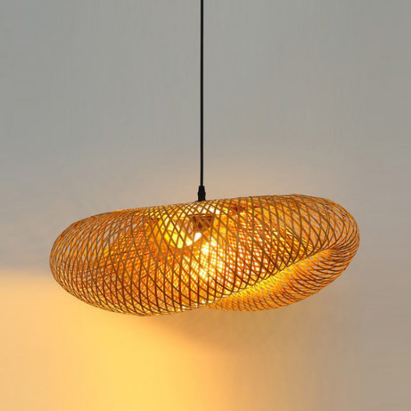 Géométrique Hanging Light Modern Style Wood 1 Light Down Lighting