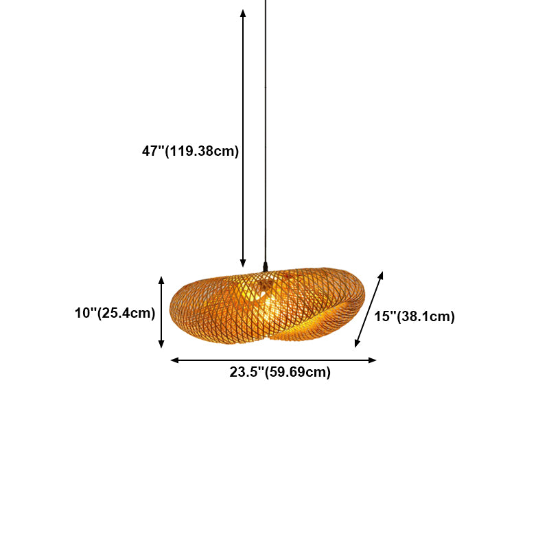 Géométrique Hanging Light Modern Style Wood 1 Light Down Lighting