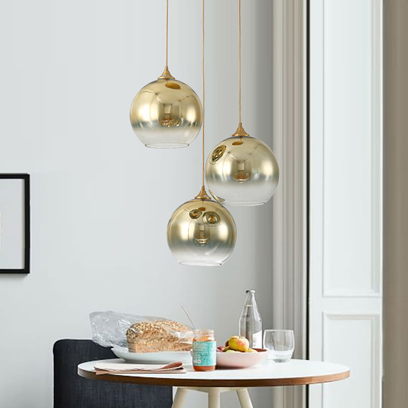 Modern Style Spherical Shape Pendant Lighting Glass 1 Light Pendant Light for Restaurant