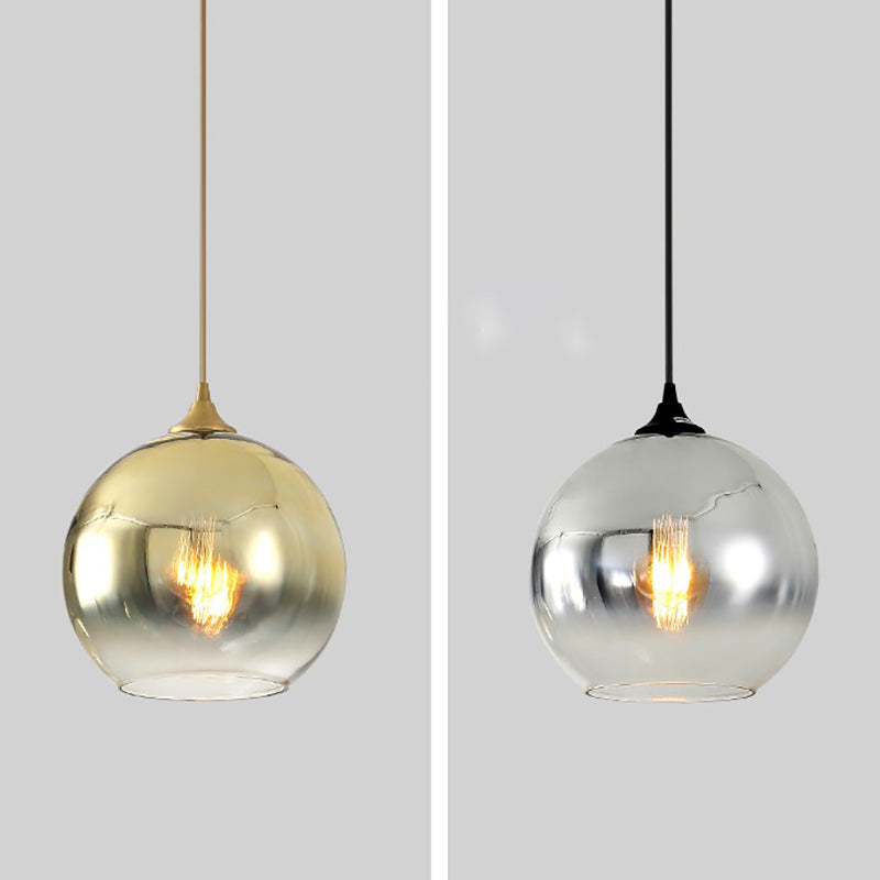 Modern Style Spherical Shape Pendant Lighting Glass 1 Light Pendant Light for Restaurant