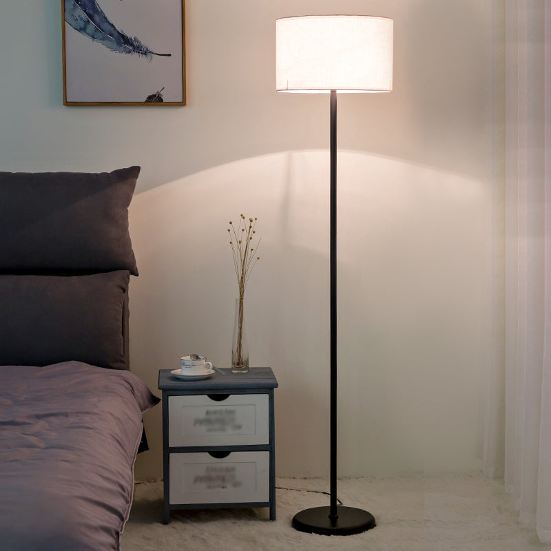 Modern Simple Style Floor Lamp Colorful Bulb Floor Light with Cloth Shade for Bedroom