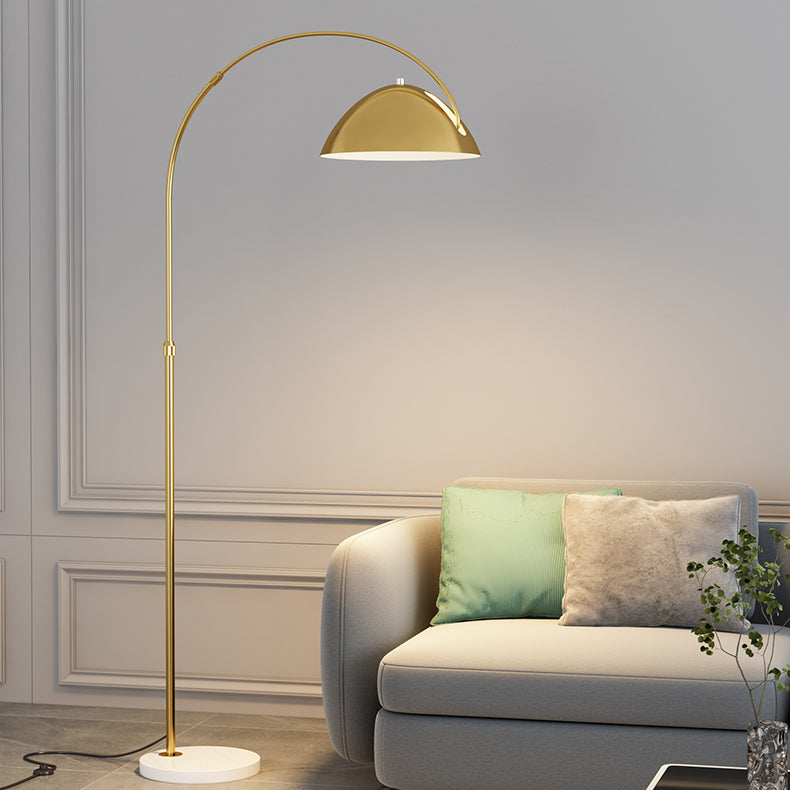 Modern Simple Iron Floor Lamp Geometry Bulb Floor Light with Marble Base for Bedroom