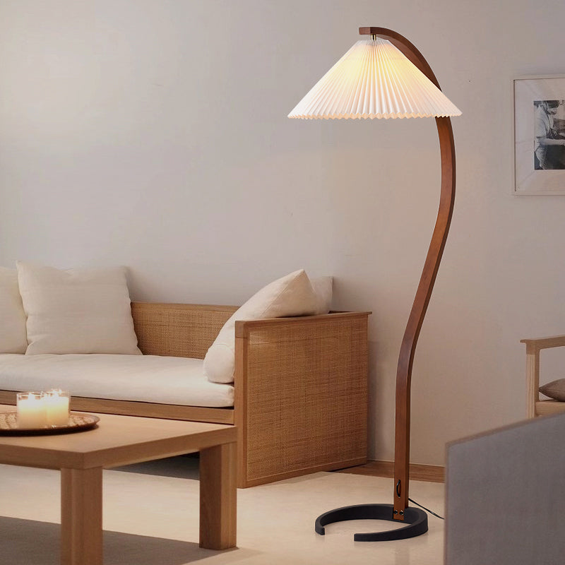 Modern Simple Floor Lamp Rotatable Bulb Floor Light with Cloth Shade for Bedroom