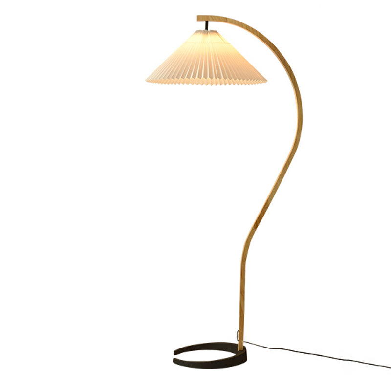 Modern Simple Floor Lamp Rotatable Bulb Floor Light with Cloth Shade for Bedroom