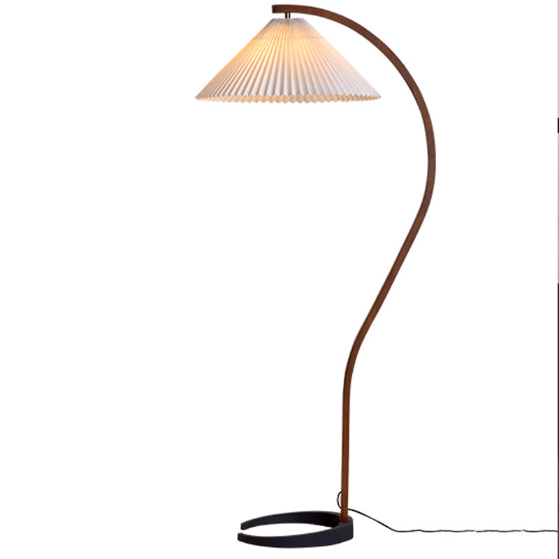 Modern Simple Floor Lamp Rotatable Bulb Floor Light with Cloth Shade for Bedroom