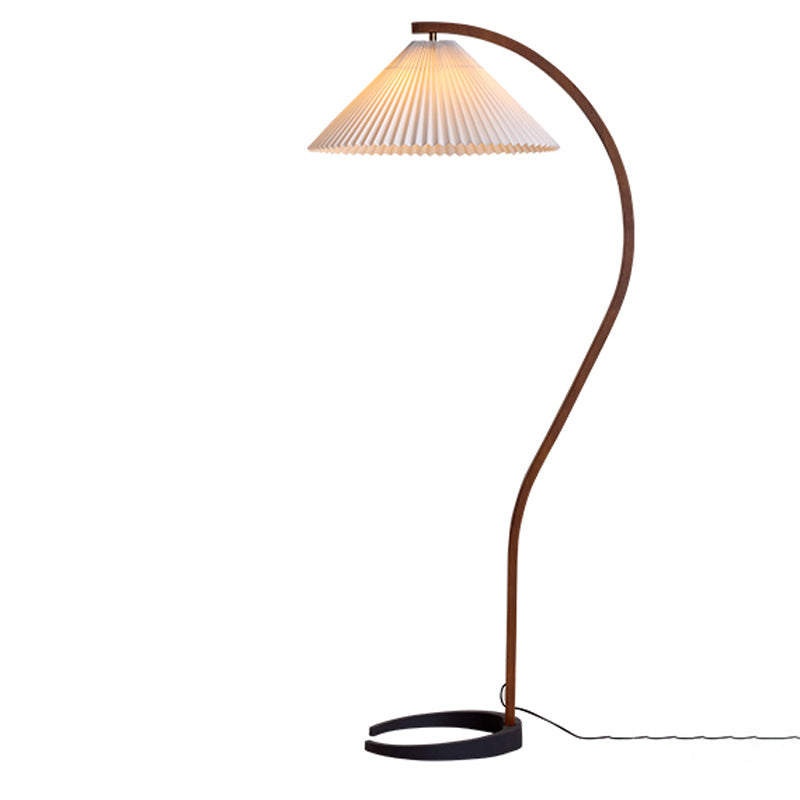 Modern Simple Floor Lamp Rotatable Bulb Floor Light with Cloth Shade for Bedroom