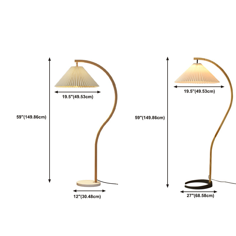 Modern Simple Floor Lamp Rotatable Bulb Floor Light with Cloth Shade for Bedroom