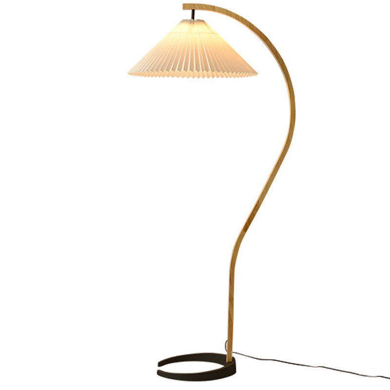 Modern Simple Floor Lamp Rotatable Bulb Floor Light with Cloth Shade for Bedroom