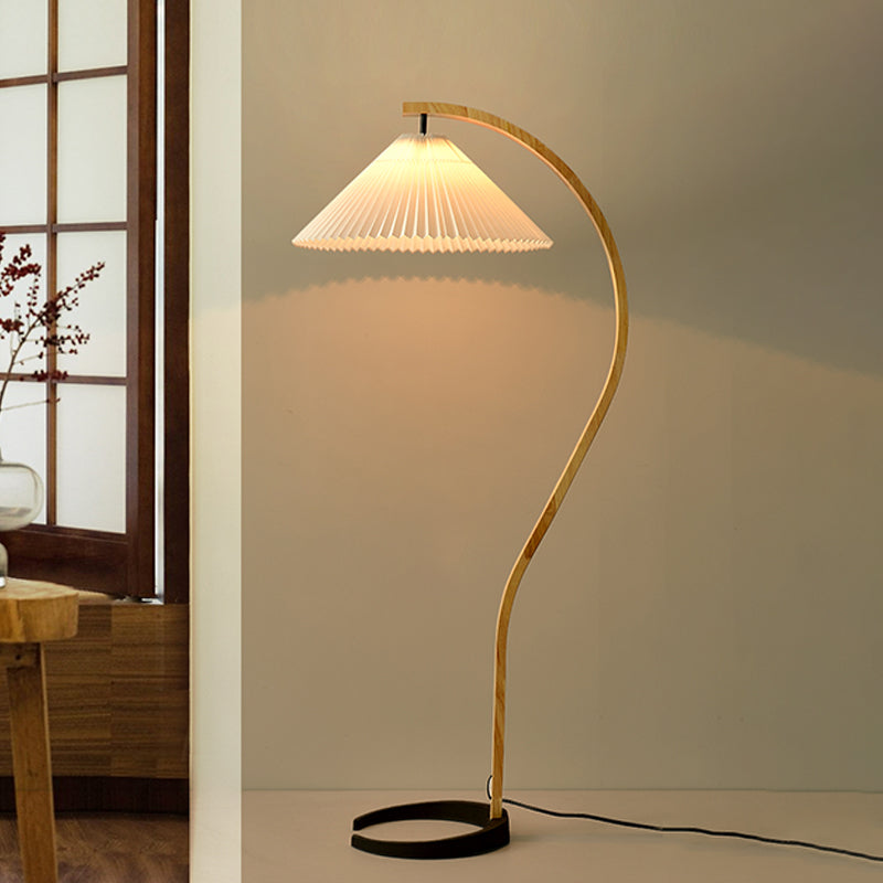 Modern Simple Floor Lamp Rotatable Bulb Floor Light with Cloth Shade for Bedroom