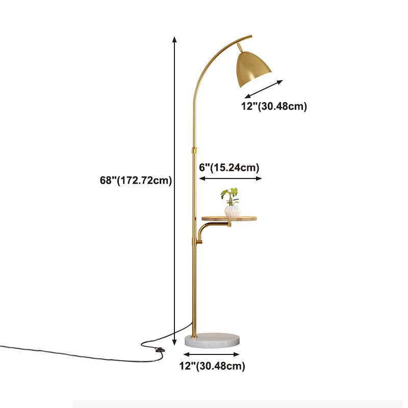 Nordic Style Eisenstehllampe Rotatable Lampenbödenlicht mit Tee Tisch für Schlafzimmer