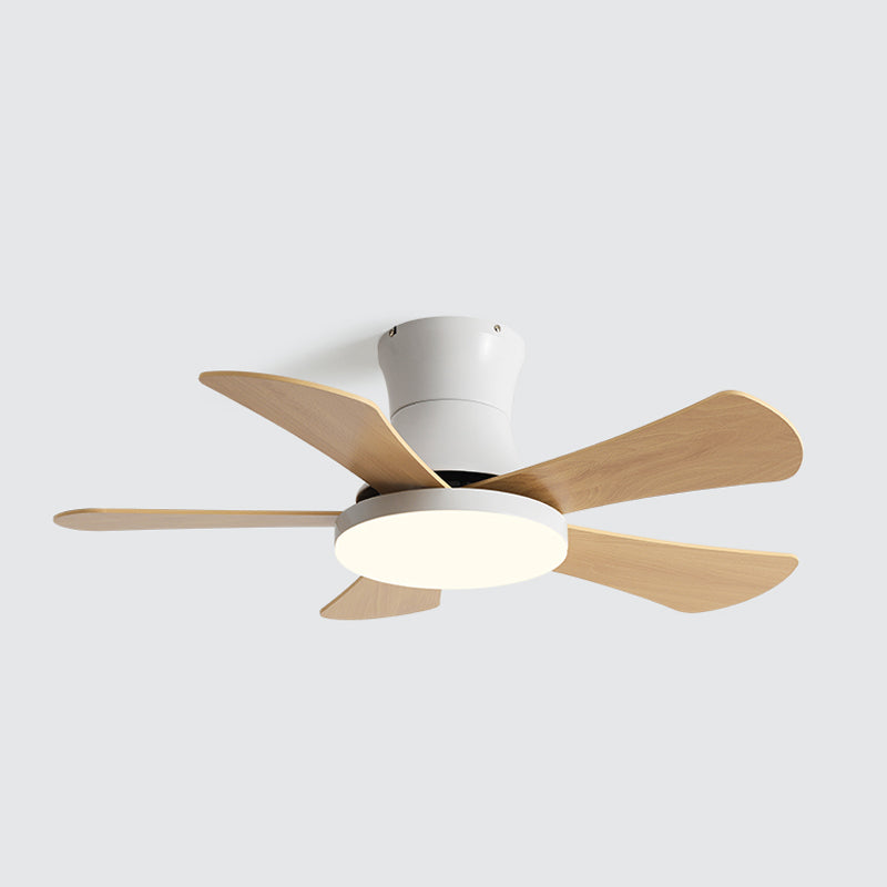 Modern Style Ceiling Fan Lighting Metal 1 Light Ceiling Fan Light with Wood for Bedroom