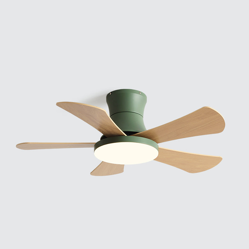 Modern Style Ceiling Fan Lighting Metal 1 Light Ceiling Fan Light with Wood for Bedroom