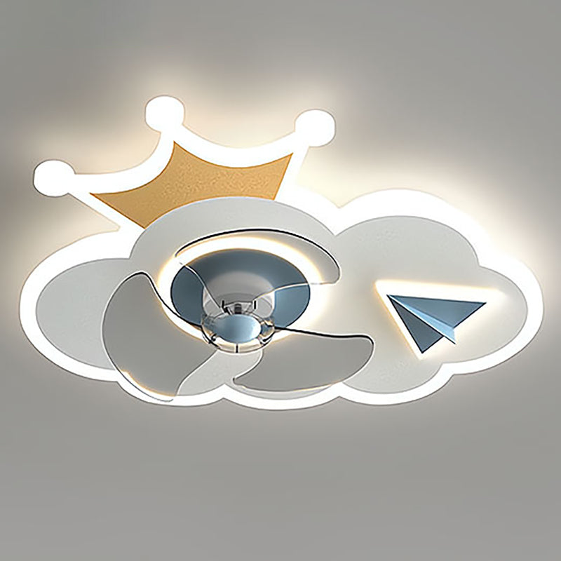 Chlidren Style Ceiling Fan Light LED Ceiling Mount Light with Acrylic Shade for Kid's Room