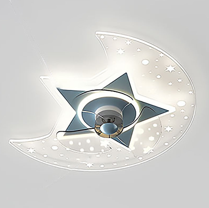 Chlidren Style Ceiling Fan Light LED Ceiling Mount Light with Acrylic Shade for Kid's Room