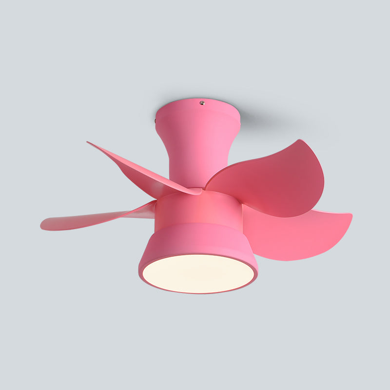 Ceiling Fan Lamp Kids Style LED Metal Ceiling Flush Mount Light for Bedroom