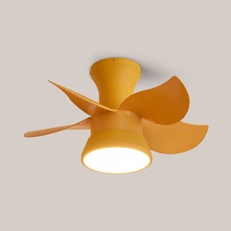 Ceiling Fan Lamp Kids Style LED Metal Ceiling Flush Mount Light for Bedroom