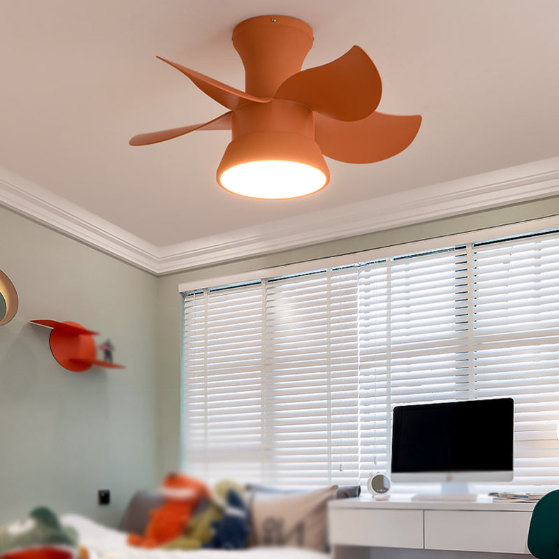 Ceiling Fan Lamp Kids Style LED Metal Ceiling Flush Mount Light for Bedroom