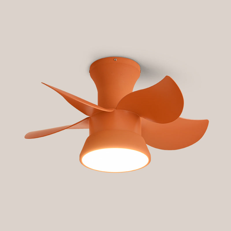 Ceiling Fan Lamp Kids Style LED Metal Ceiling Flush Mount Light for Bedroom