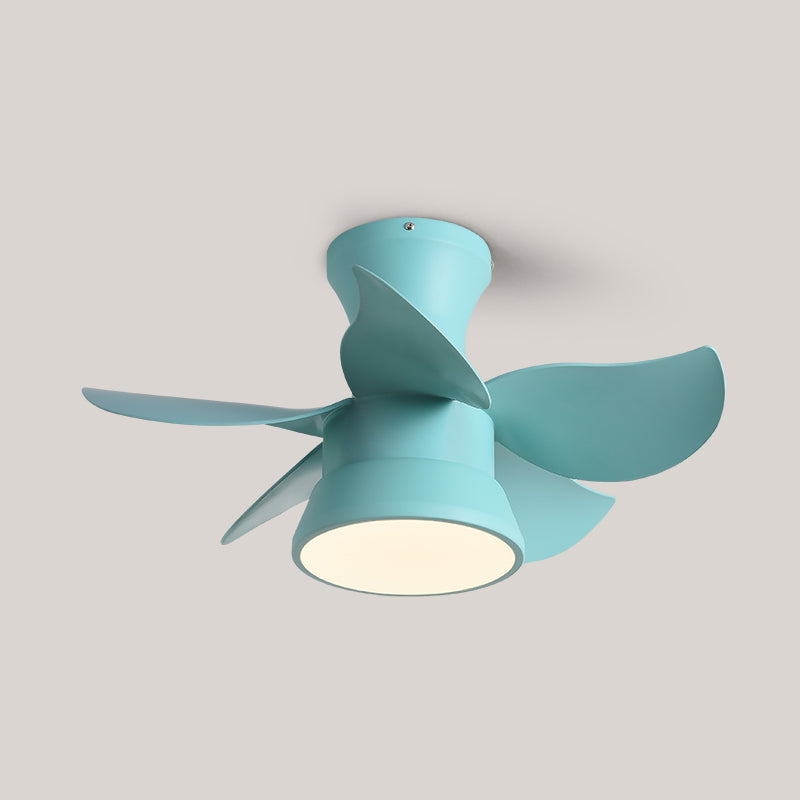 Ceiling Fan Lamp Kids Style LED Metal Ceiling Flush Mount Light for Bedroom